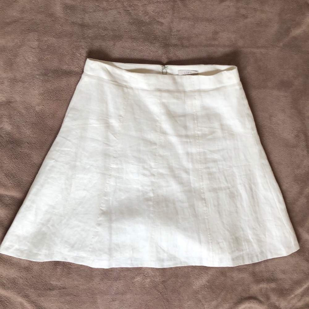 LOFT - white linen skirt